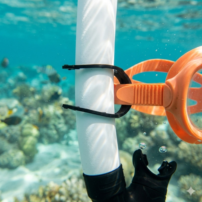 Accroche Tuba Universelle Souple SEAC à Anneaux |Scubazar Plongée